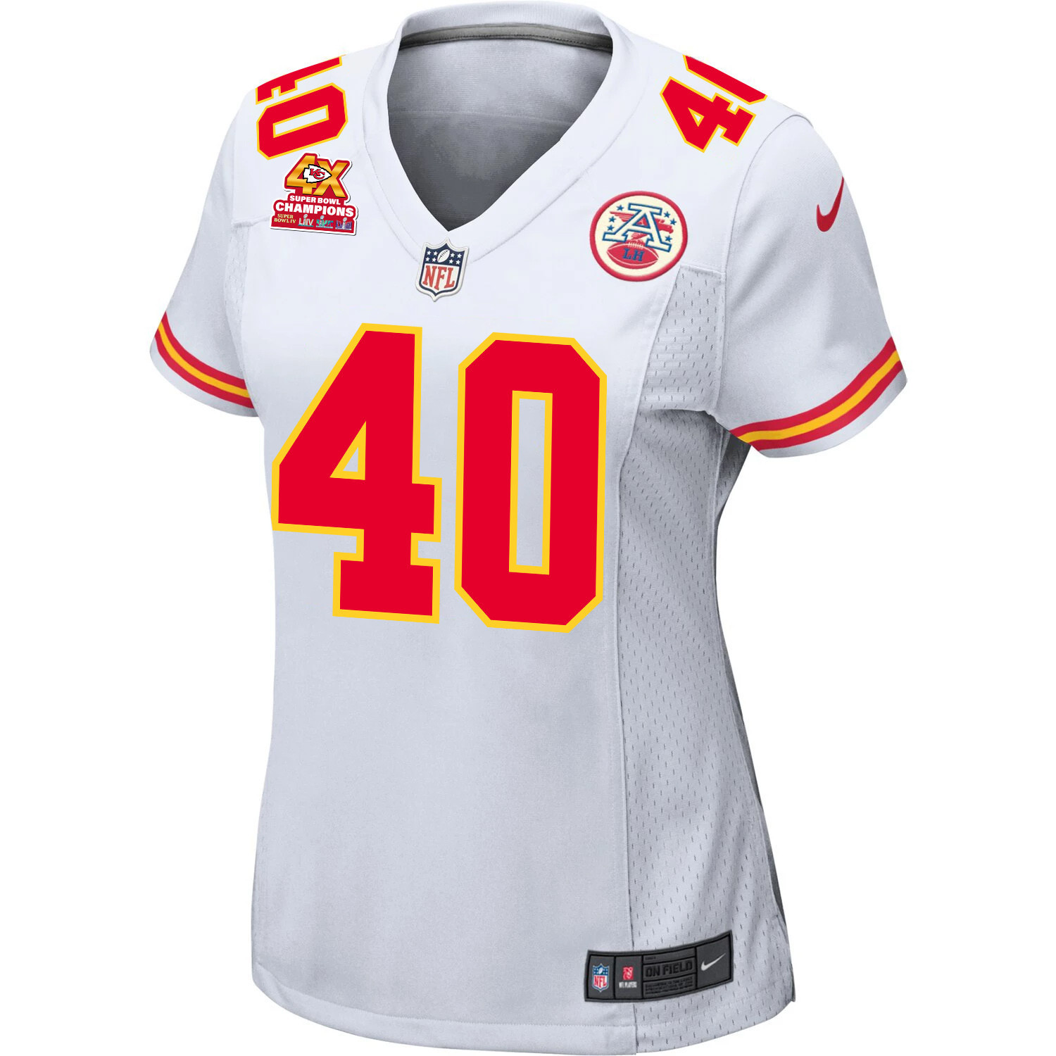 Ekow Boye-Doe 40 Kansas City Chiefs Super Bowl LVIII Champions 4X Game Women Jersey - White JS6711 nicesnker - Image 2