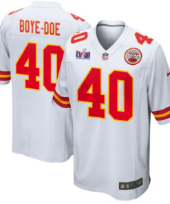 Ekow Boye-Doe 40 Kansas City Chiefs Super Bowl LVIII Patch Game Men Jersey - White JS7139 nicesnker