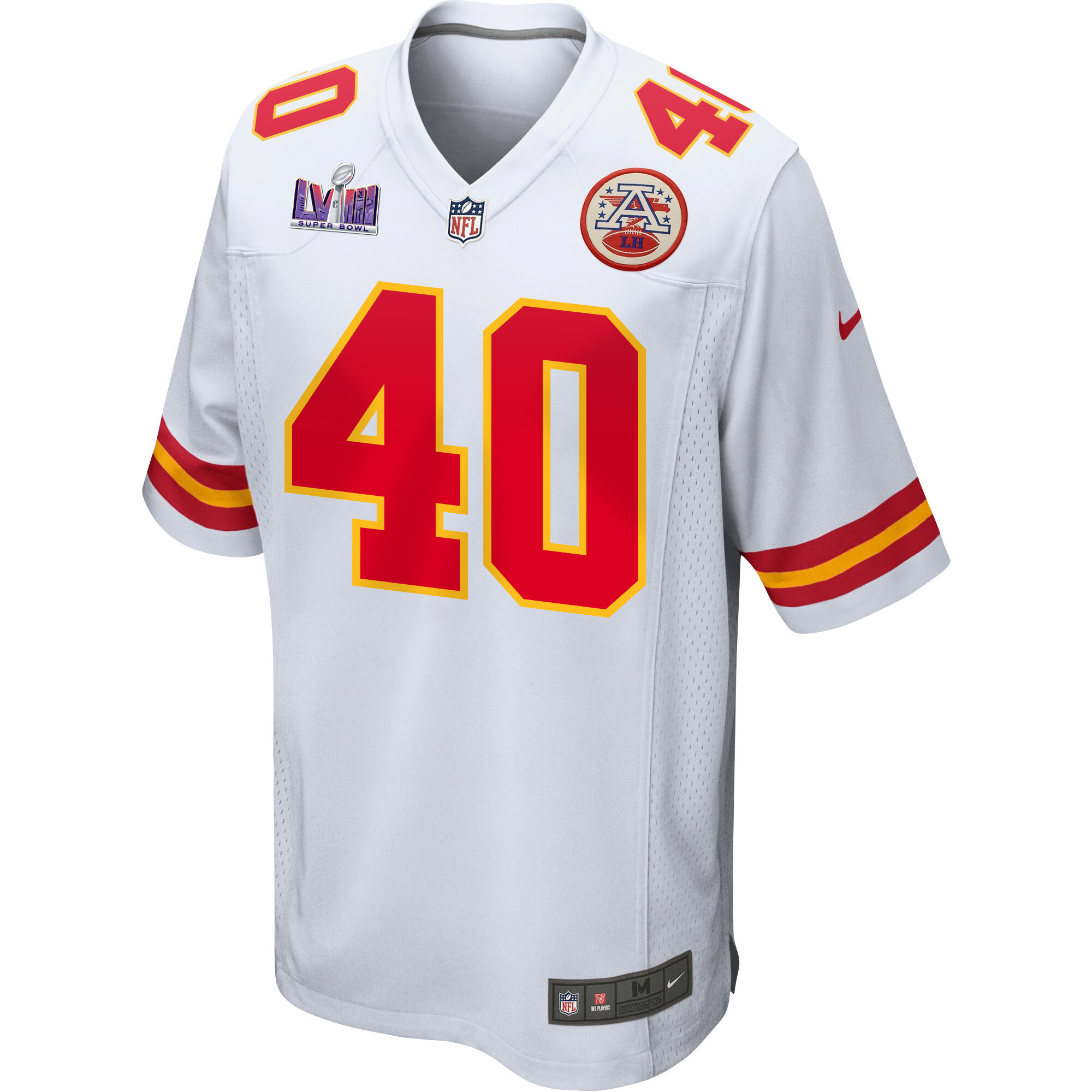 Ekow Boye-Doe 40 Kansas City Chiefs Super Bowl LVIII Patch Game Men Jersey - White JS7139 nicesnker - Image 2