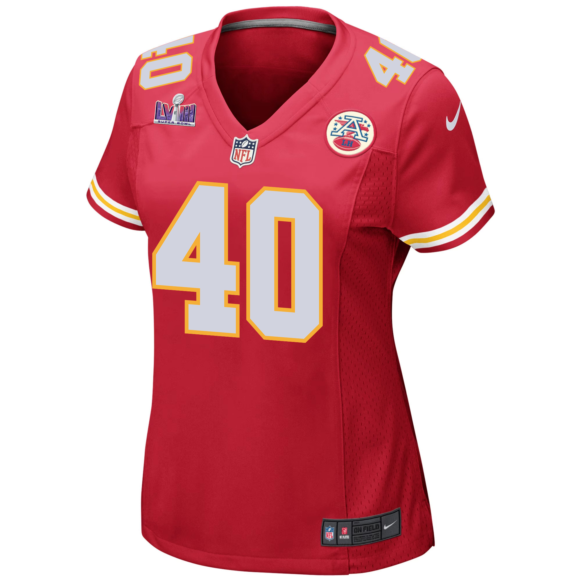 Ekow Boye-Doe 40 Kansas City Chiefs Super Bowl LVIII Patch Game Women Jersey - Red JS7111 nicesnker - Image 2