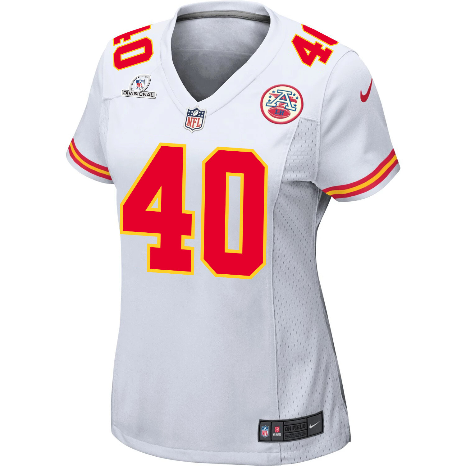Ekow Boye-Doe 40 Kansas City Chiefs Super Bowl LVIII Patch Game Women Jersey - White JS8492 nicesnker - Image 2