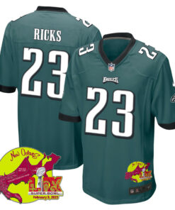 Eli Ricks 23 Philadelphia Eagles Super Bowl LIX New Orleans Patch Game Men Jersey - Midnight Green JS3159 nicesnker