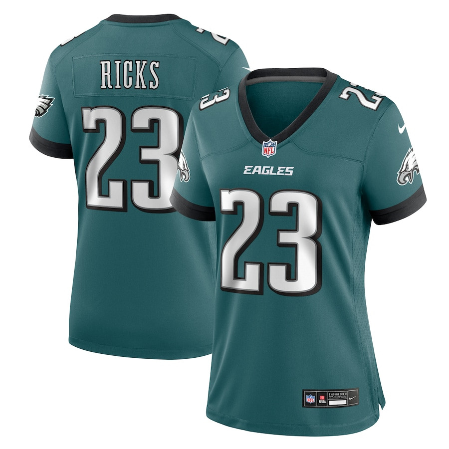 Eli Ricks 23 Philadelphia Eagles Women's Team Game Jersey - Midnight Green JS9509 nicesnker