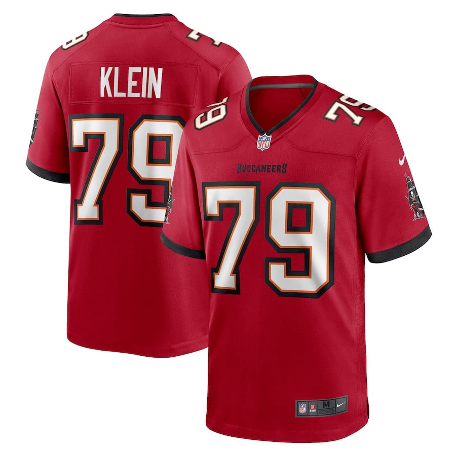 Elijah Klein 79 Tampa Bay Buccaneers Game Men Jersey - Red JS9611 nicesnker