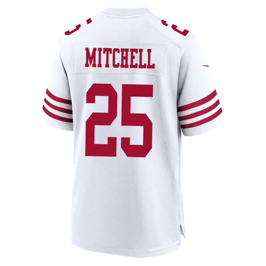 Elijah Mitchell 25 San Francisco 49ers Super Bowl LVIII Patch Game Men Jersey - White JS5500 nicesnker - Image 3