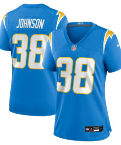 Emany Johnson 38 Los Angeles Chargers Women's Team Game Jersey - Powder Blue JS8185 nicesnker