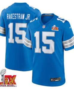 Ennis Rakestraw Jr. #15 Detroit Lions Super Bowl LIX Jersey - Men's - Blue JS5359 nicesnker