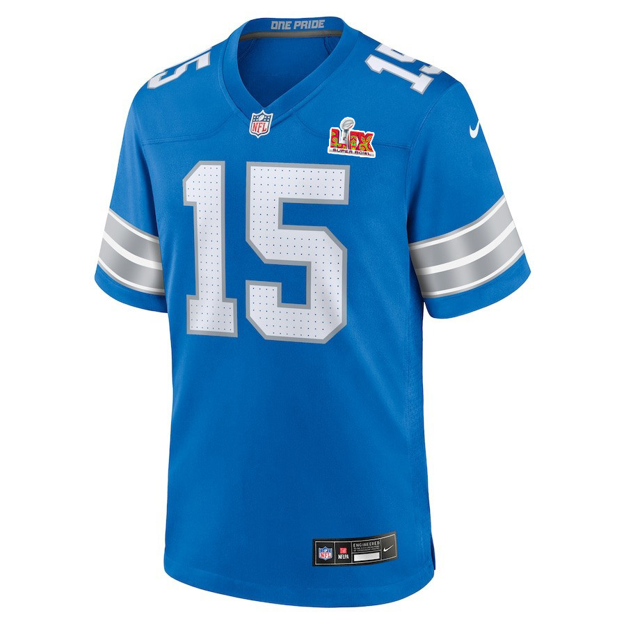 Ennis Rakestraw Jr. #15 Detroit Lions Super Bowl LIX Jersey - Men's - Blue JS5359 nicesnker - Image 2