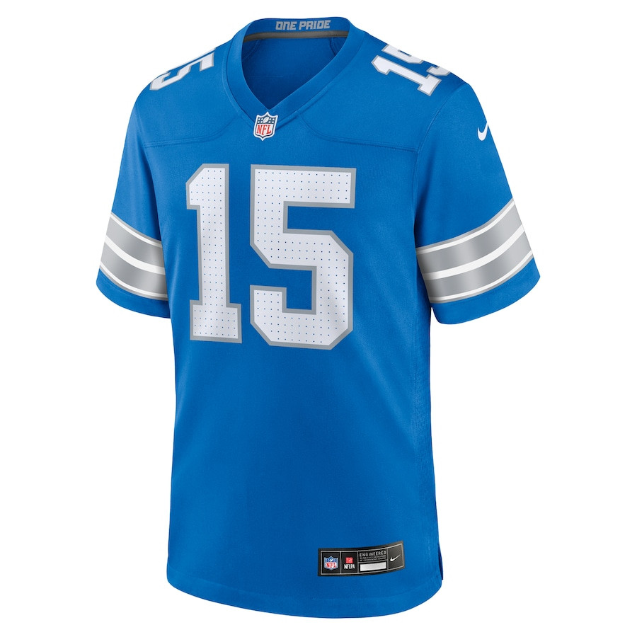 Ennis Rakestraw Jr. 15 Detroit Lions Team Game Men Jersey - Blue JS2086 nicesnker - Image 2