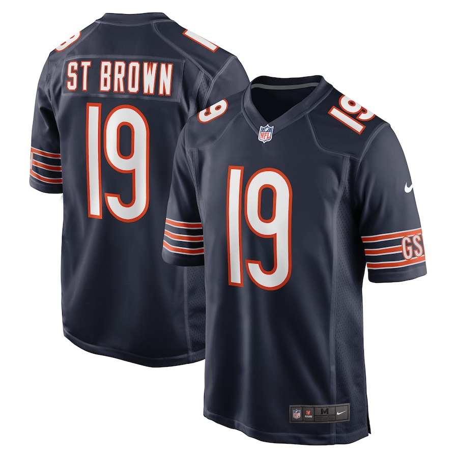 Equanimeous St. Brown 19 Chicago Bears Game Men Jersey - Navy JS9148 nicesnker