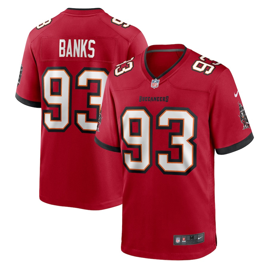 Eric Banks 93 Tampa Bay Buccaneers Game Men Jersey - Red JS2823 nicesnker