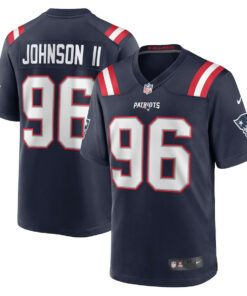 Eric Johnson II 96 New England Patriots Game Men Jersey - Navy JS4094 nicesnker
