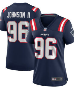 Eric Johnson II 96 New England Patriots Women's Game Jersey - Navy JS3913 nicesnker