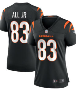 Erick All Jr. 83 Cincinnati Bengals Women's Team Game Jersey - Black JS5420 nicesnker