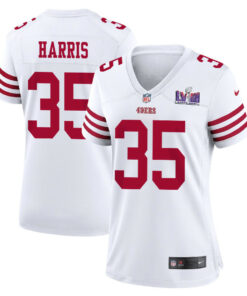 Erik Harris 35 San Francisco 49ers Super Bowl LVIII Patch Game Women Jersey - White JS8529 nicesnker
