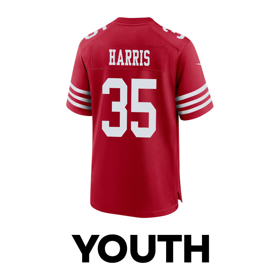 Erik Harris 35 San Francisco 49ers Super Bowl LVIII Patch Game YOUTH Jersey - Scarlet JS7348 nicesnker - Image 3