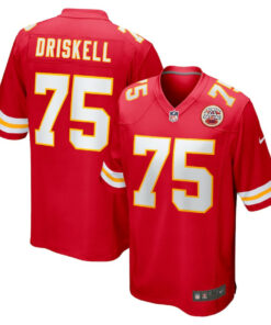 Ethan Driskell 75 Kansas City Chiefs Game Men Jersey - Red JS6138 nicesnker
