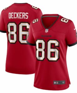 Evan Deckers 86 Tampa Bay Buccaneers Women's Game Jersey - Red JS4831 nicesnker