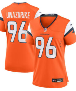 Eyioma Uwazurike 96 Denver Broncos Women Team Game Jersey - Orange JS8695 nicesnker