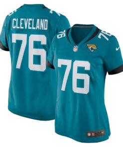Ezra Cleveland 76 Jacksonville Jaguars Women Game Jersey - Teal JS5148 nicesnker