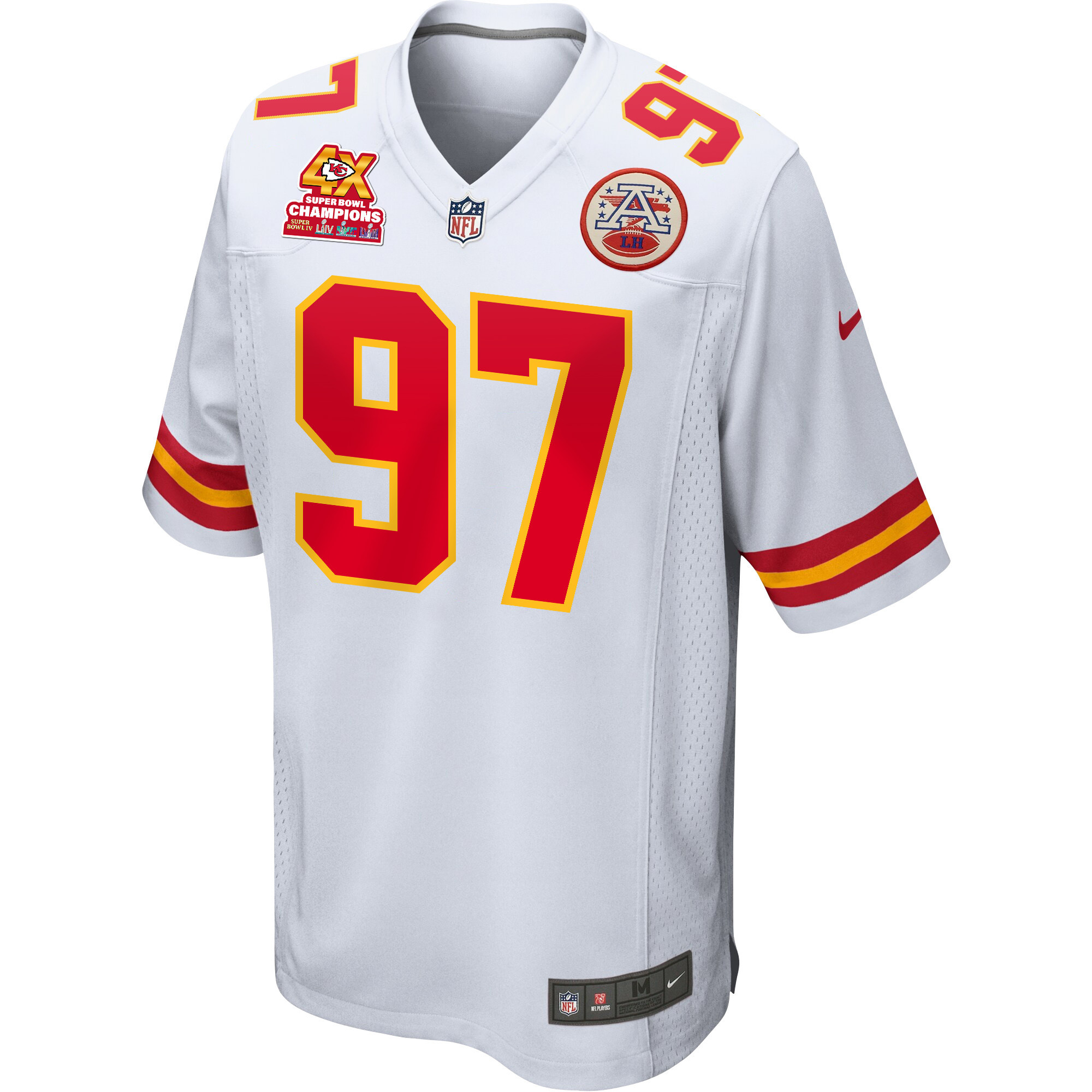 Felix Anudike-Uzomah 97 Kansas City Chiefs Super Bowl LVIII Champions 4X Game Men Jersey - White JS2990 nicesnker - Image 2