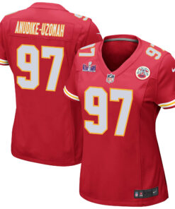 Felix Anudike-Uzomah 97 Kansas City Chiefs Super Bowl LVIII Patch Game Women Jersey - Red JS1987 nicesnker