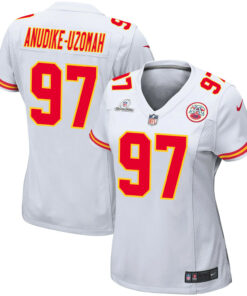 Felix Anudike-Uzomah 97 Kansas City Chiefs Super Bowl LVIII Patch Game Women Jersey - White JS7211 nicesnker