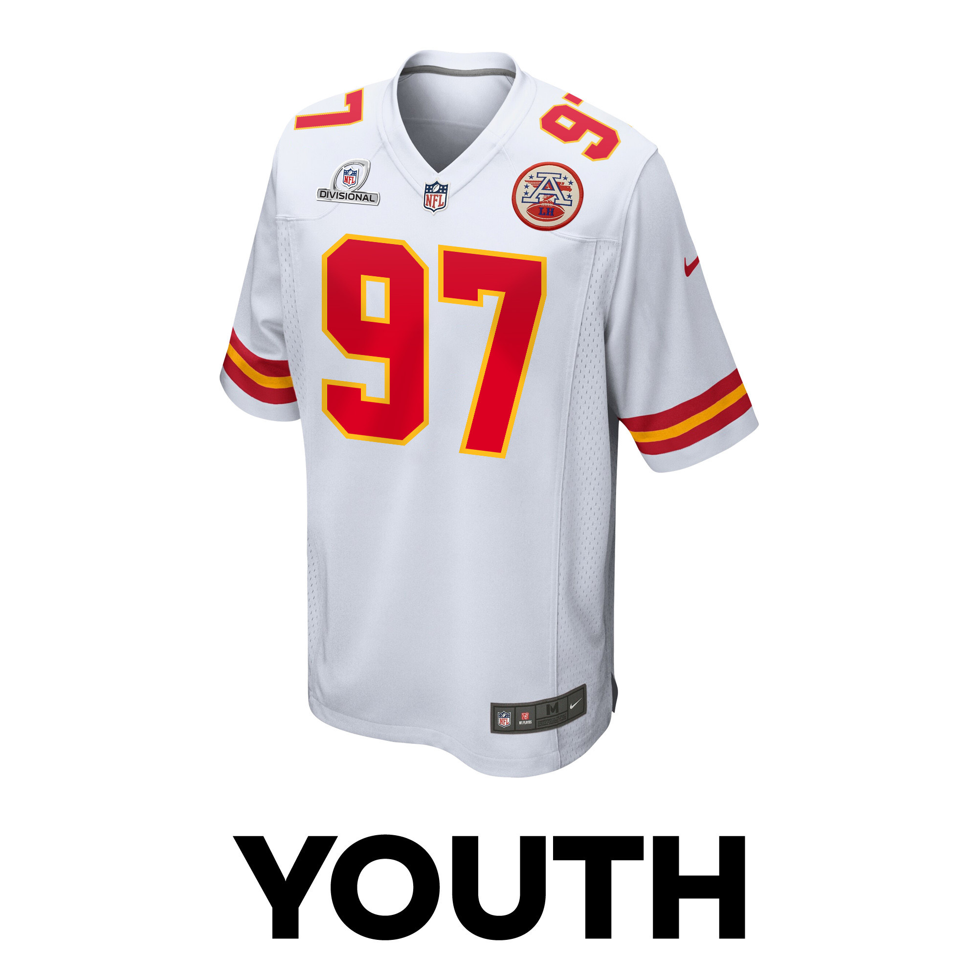 Felix Anudike-Uzomah 97 Kansas City Chiefs Super Bowl LVIII Patch Game YOUTH Jersey - White JS7055 nicesnker - Image 2