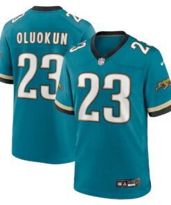 Foye Oluokun 23 Jacksonville Jaguars Prowler Throwback Player Game Men Jersey - Teal JS2957 nicesnker