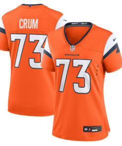 Frank Crum 73 Denver Broncos Women's Team Game Jersey - Orange JS8067 nicesnker