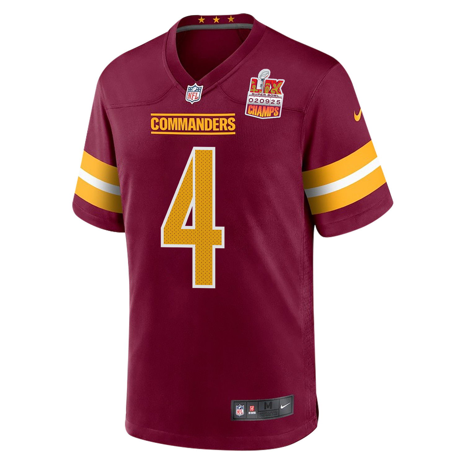 Frankie Luvu 4 Washington Commanders Super Bowl LIX Champions Patch Game Men Jersey - Burgundy JS1570 nicesnker - Image 3