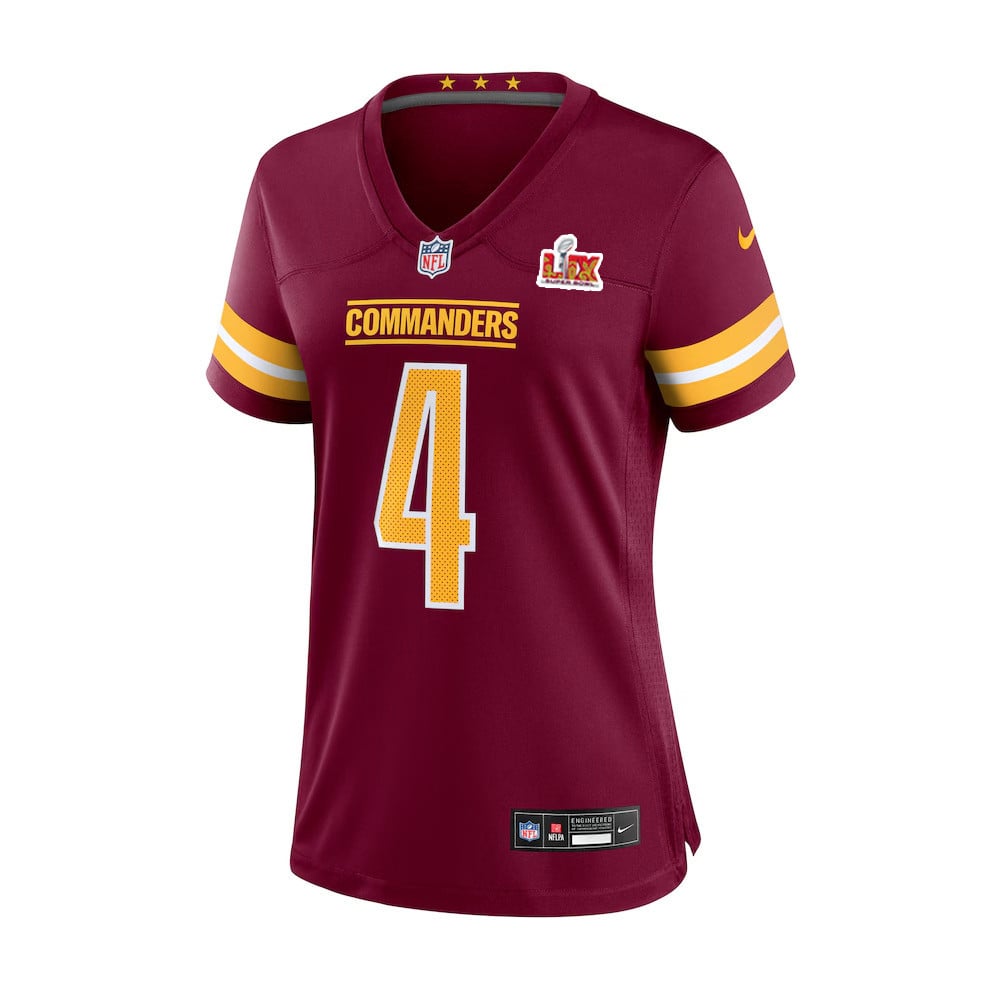 Frankie Luvu #4 Washington Commanders Super Bowl LIX Women's Jersey - Burgundy JS2336 nicesnker - Image 2