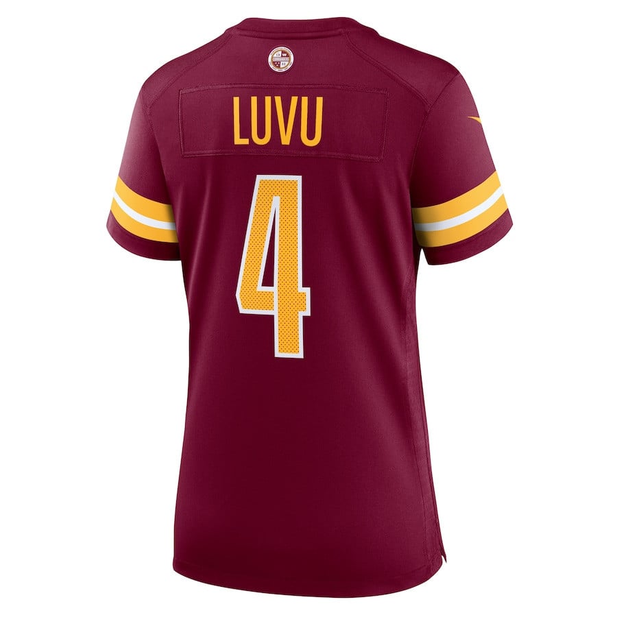 Frankie Luvu #4 Washington Commanders Super Bowl LIX Women's Jersey - Burgundy JS2336 nicesnker - Image 3