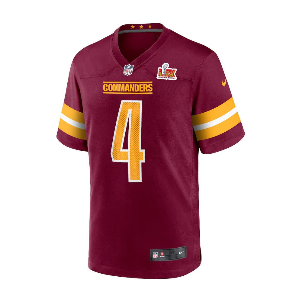 Frankie Luvu #4 Washington Commanders Super Bowl LIX Youth Jersey - Burgundy JS6246 nicesnker - Image 2