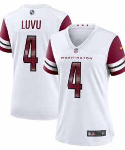 Frankie Luvu 4 Washington Commanders Women's Game Jersey - White JS9004 nicesnker