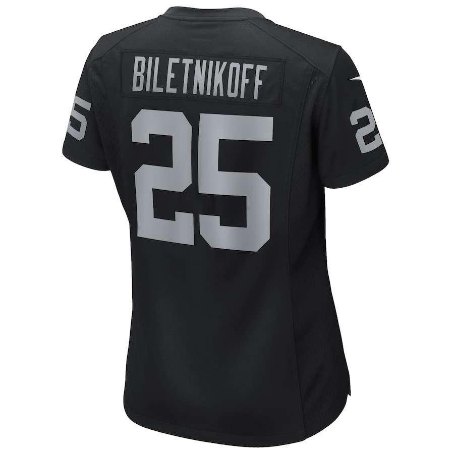 Fred Biletnikoff 25 Las Vegas Raiders Women Game Retired Jersey - Black JS8320 nicesnker - Image 3