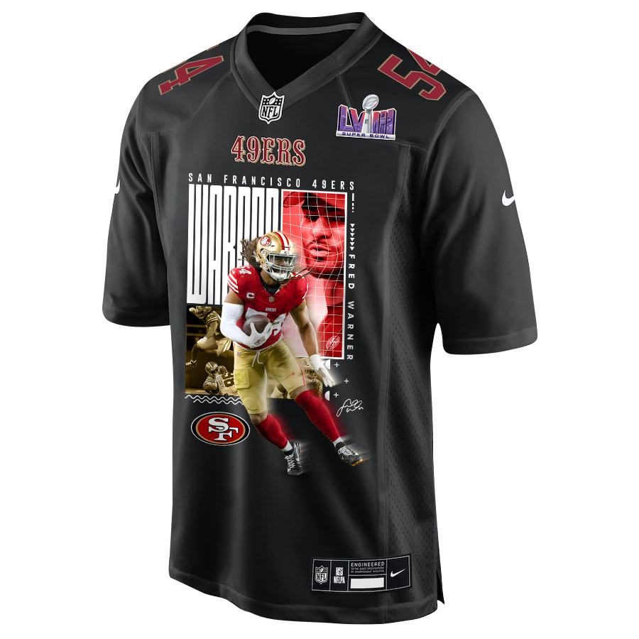 Fred Warner 54 San Francisco 49ers All-Pro Fred Fashion Game Men Jersey - Carbon Black JS6520 nicesnker - Image 2