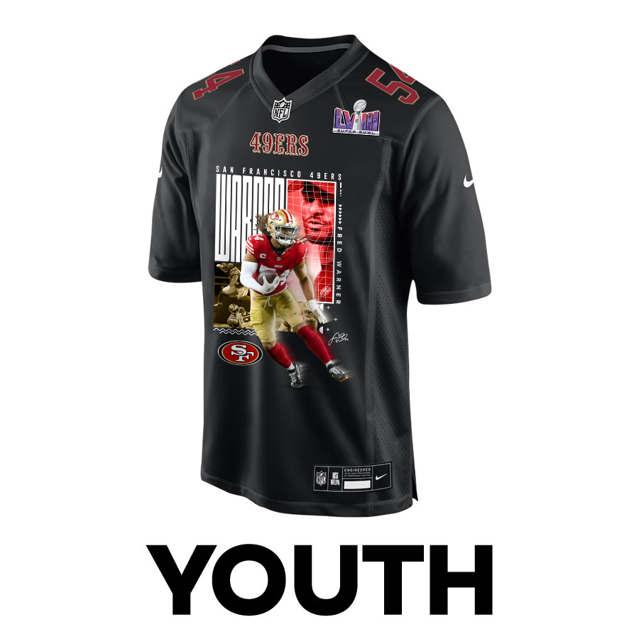 Fred Warner 54 San Francisco 49ers All-Pro Fred Fashion Game YOUTH Jersey - Carbon Black JS8705 nicesnker - Image 2
