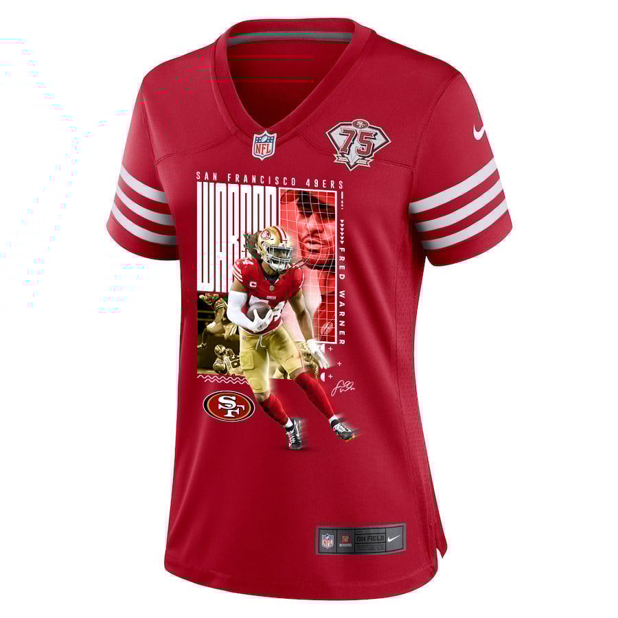 Fred Warner 54 San Francisco 49ers All-Pro Fred Women Game Jersey - Scarlet JS2184 nicesnker - Image 2