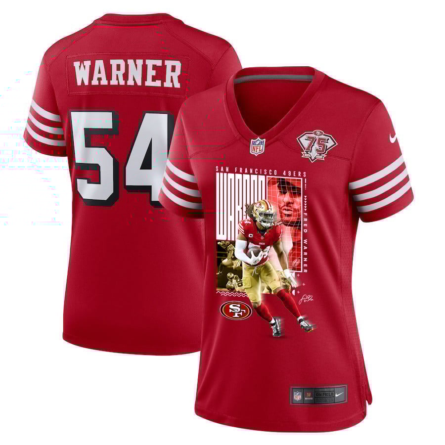Fred Warner 54 San Francisco 49ers All-Pro Fred Women Game Jersey - Scarlet JS2184 nicesnker