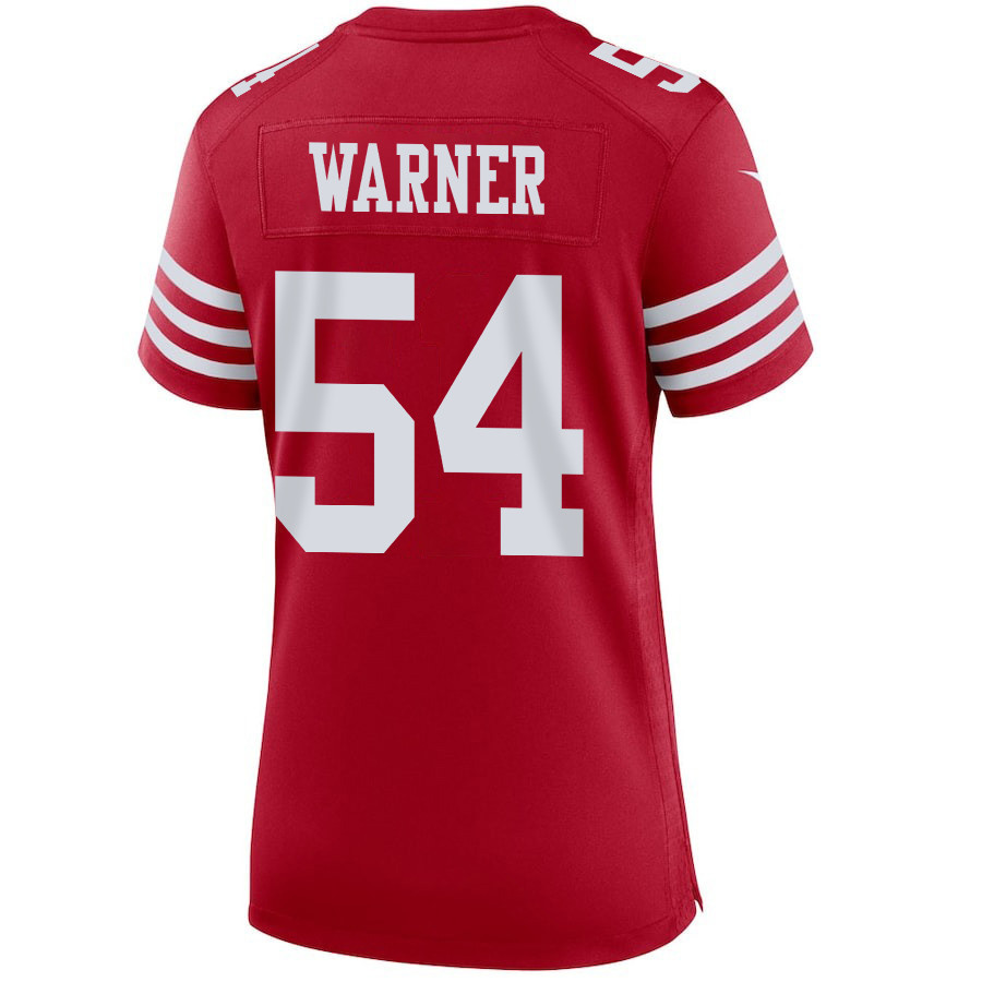 Fred Warner 54 San Francisco 49ers Super Bowl LVIII Patch Game Women Jersey - Scarlet JS2161 nicesnker - Image 3