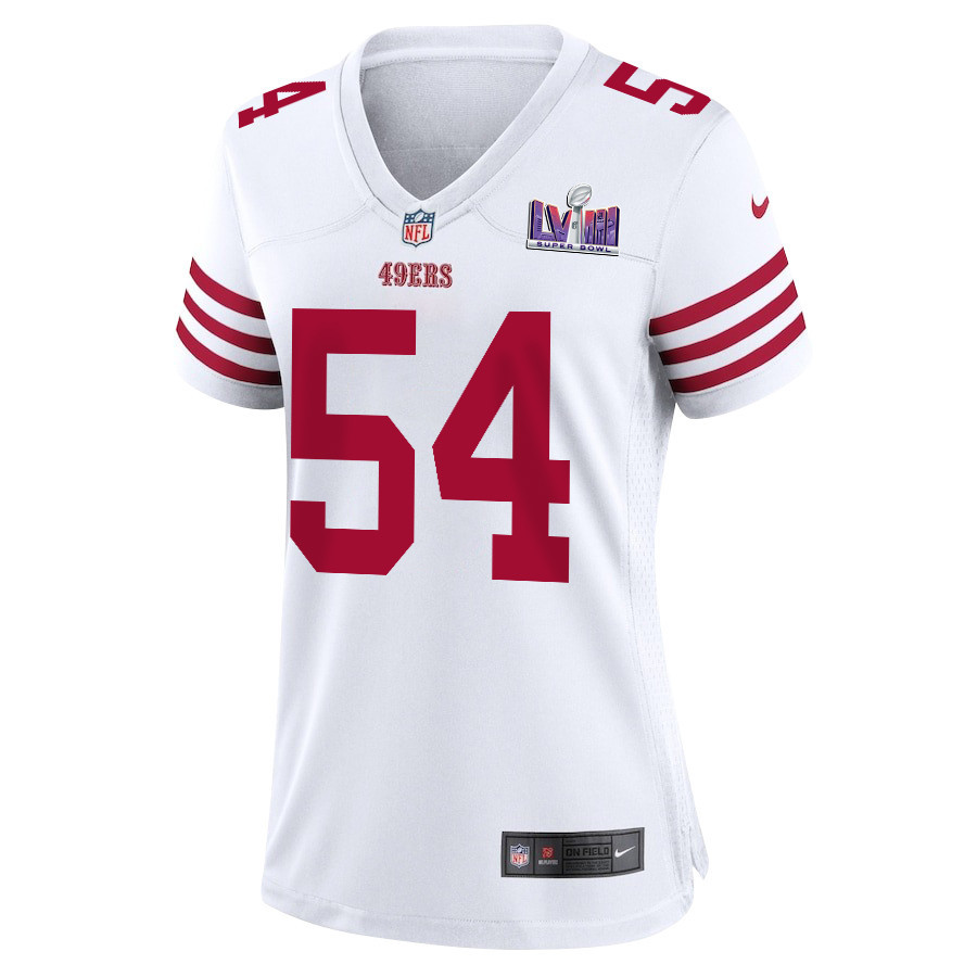 Fred Warner 54 San Francisco 49ers Super Bowl LVIII Patch Game Women Jersey - White JS8209 nicesnker - Image 2