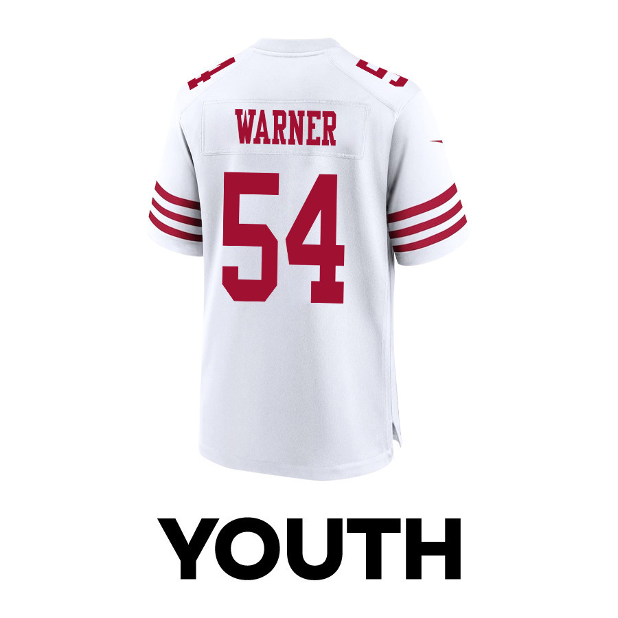Fred Warner 54 San Francisco 49ers Super Bowl LVIII Patch Game YOUTH Jersey - White JS4046 nicesnker - Image 3