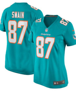 Freddie Swain 87 Miami Dolphins Women Game Jersey - Aqua JS4929 nicesnker