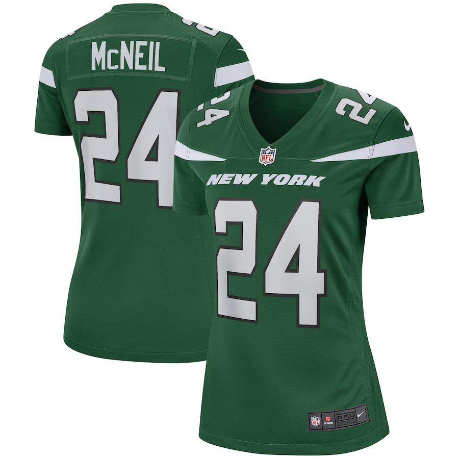Freeman McNeil 24 New York Jets Women Game Retired Jersey - Gotham Green JS1497 nicesnker
