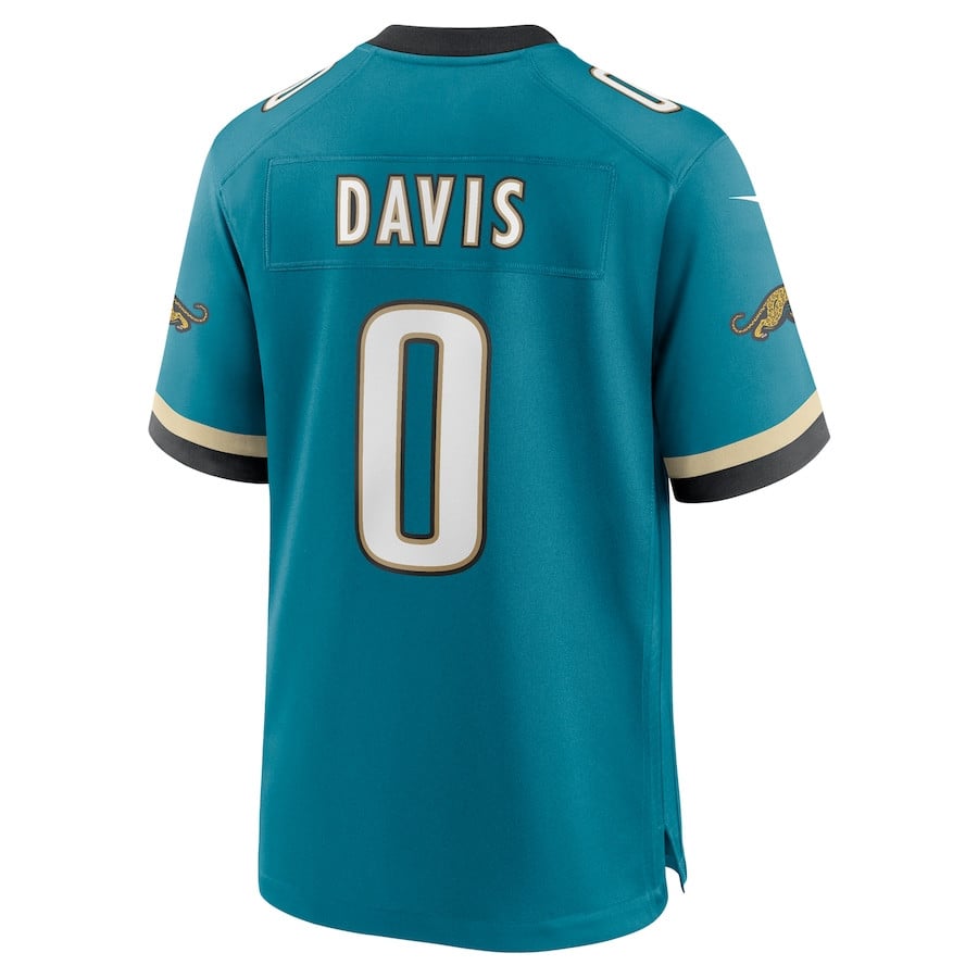 Gabe Davis 0 Jacksonville Jaguars Prowler Throwback Player Game Men Jersey - Teal JS3035 nicesnker - Image 3