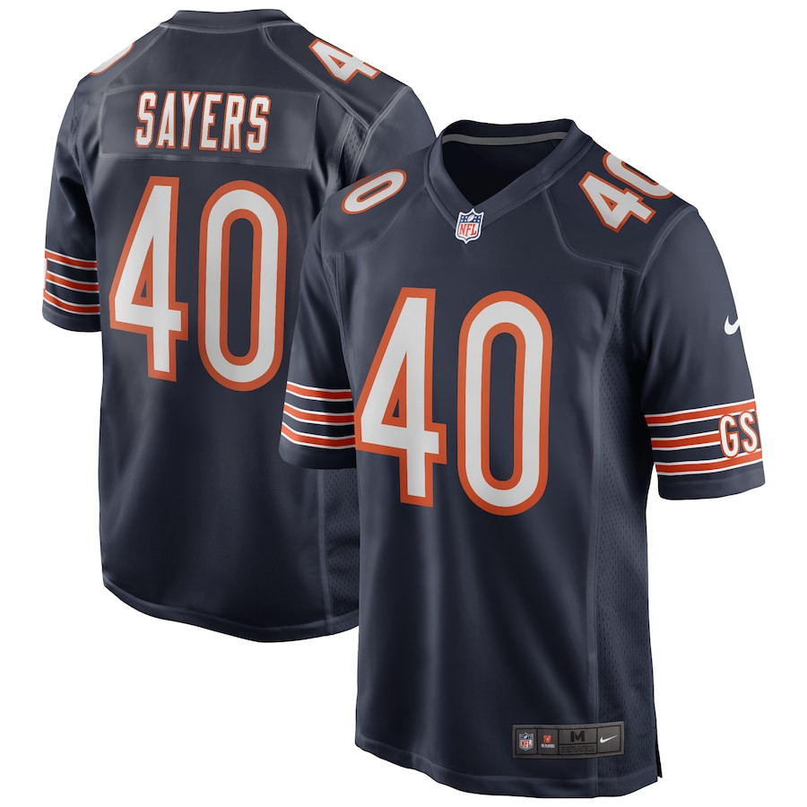 Gale Sayers 40 Chicago Bears Men Game Retired Jersey - Navy JS8783 nicesnker