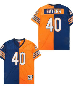 Gale Sayers 40 Chicago Bears Two-Toned Retro Throwback Men Jersey - Orange/Navy JS2410 nicesnker