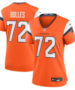 Garett Bolles 72 Denver Broncos Women Team Game Jersey - Orange JS4456 nicesnker