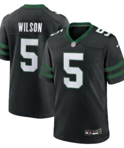 Garrett Wilson 5 New York Jets Alternate Game Jersey - Men, Legacy Black JS1292 nicesnker
